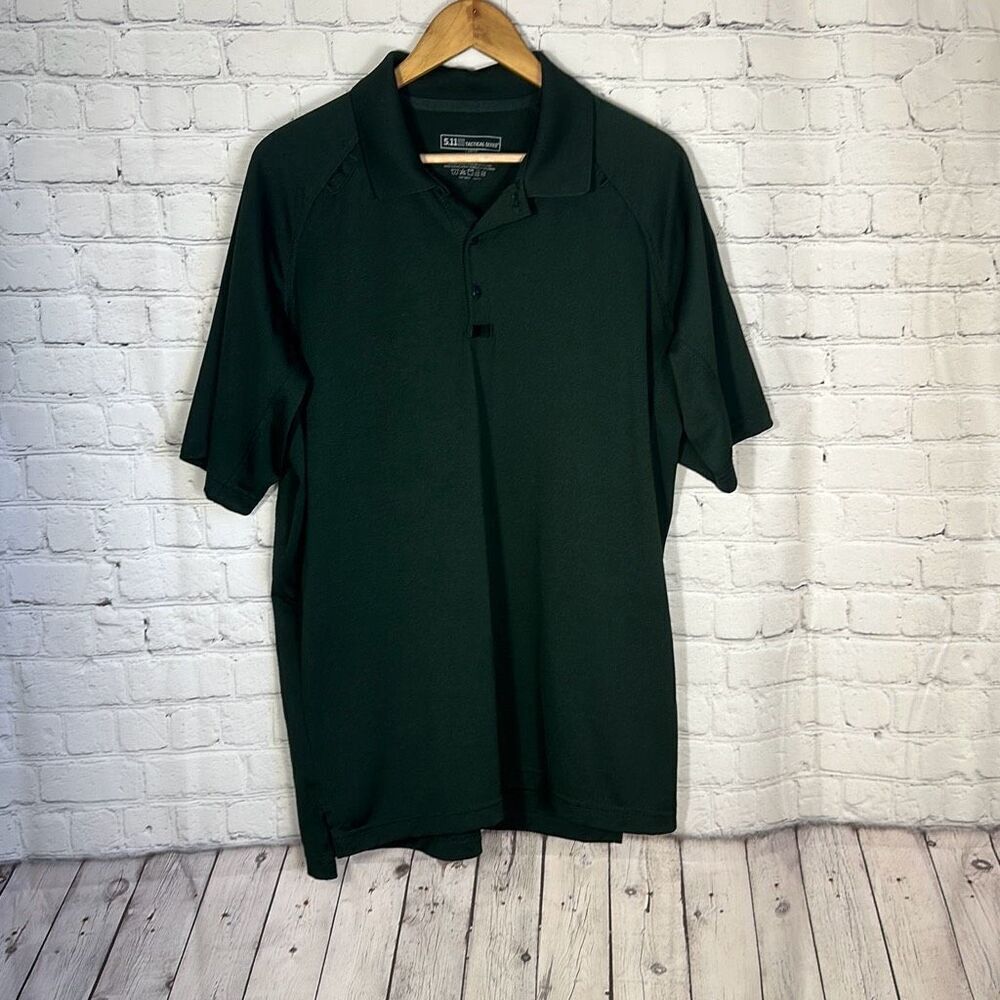 511 Tactical Mens Performance‎ Short Sleeve Shirt Green size L Large Snag Free